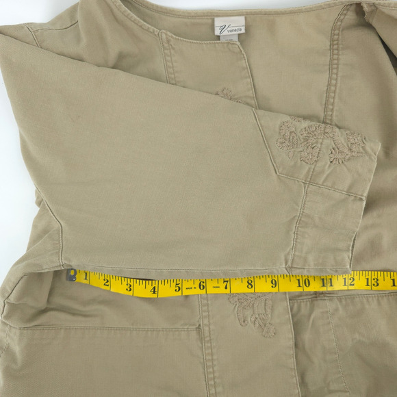 Plus Size Venezia 18/20 Canvas Bolero Embroidered Crop Jacket Blazer 3/4 Sleeve - Picture 16 of 16